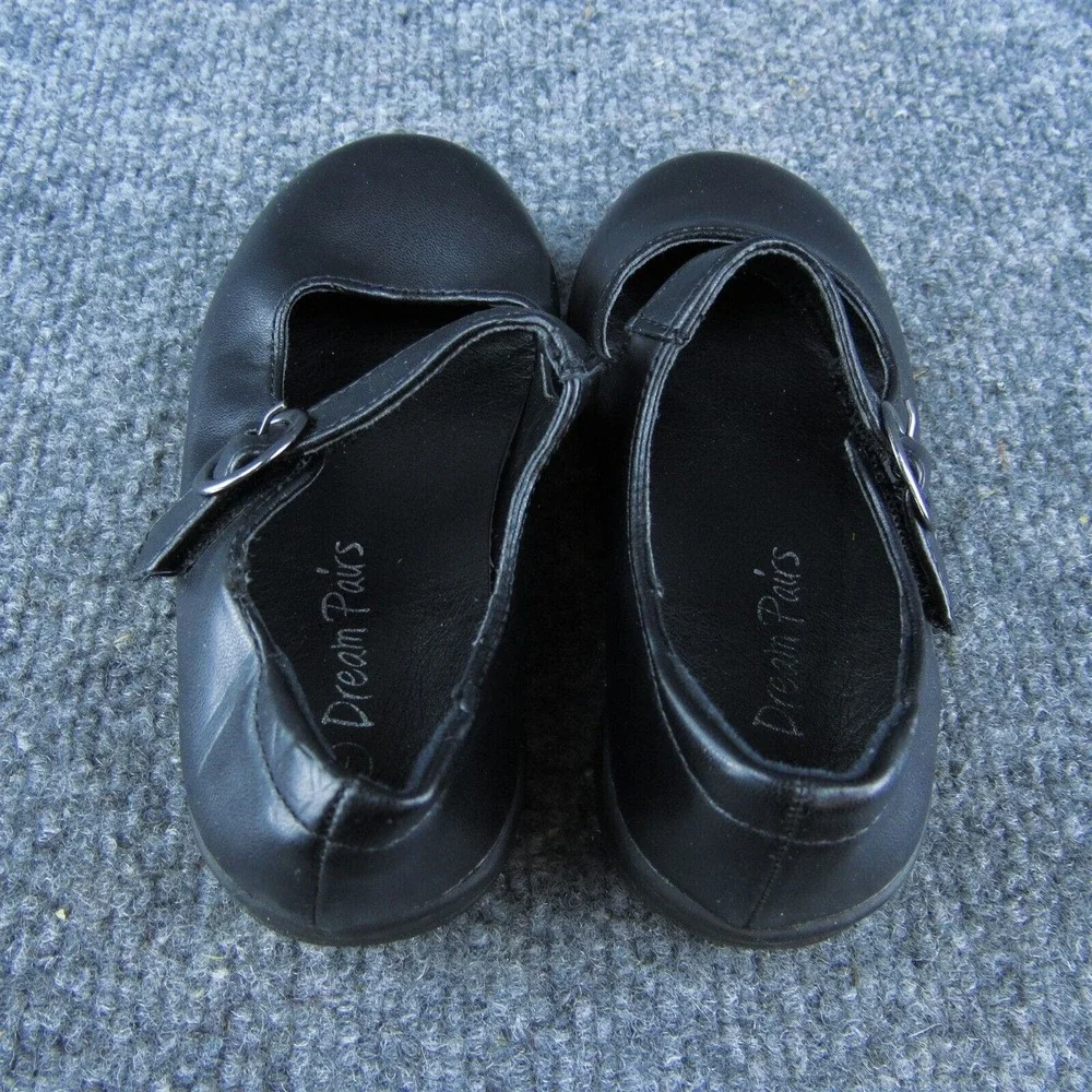 Dream Pairs Girls Mary‎ Jane Shoes Black Synthetic Hook & Loop Size T 7 Medium